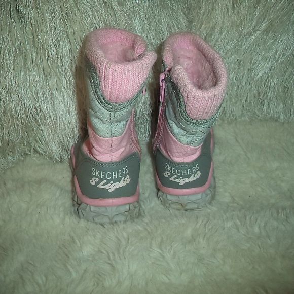 SKECHERS GALAXY LIGHTS STAR BRIGHTS WINTER SNOW BOOTS LINED TODDLER GIRLS SIZE 5 - Picture 7 of 8